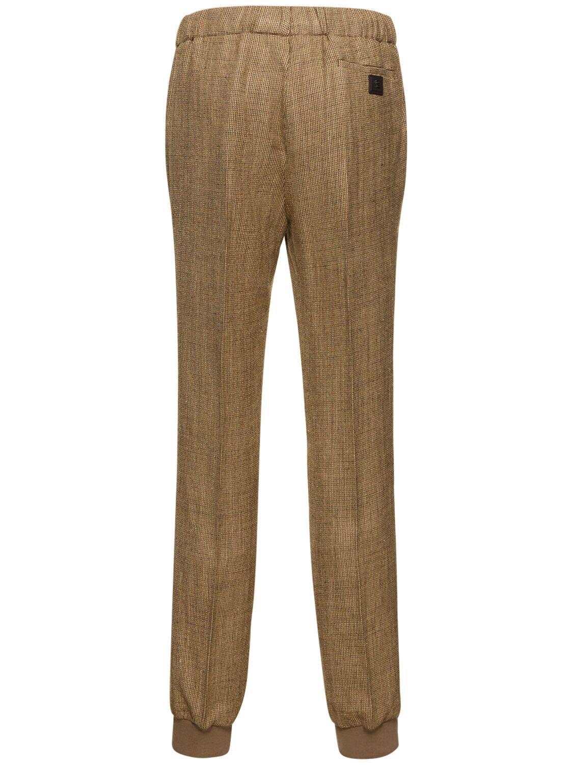 Shop Ralph Lauren Arsenia Linen Blend Jogger Pants In Brown