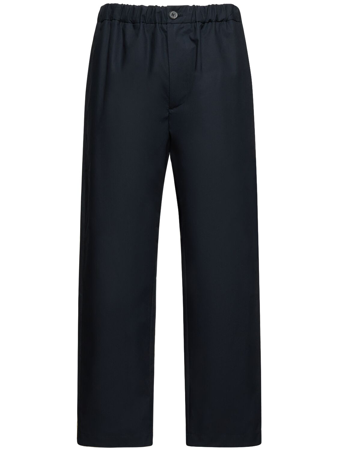Shop Jil Sander Water Repellent Relaxed Fit Cotton Pants In Midnight