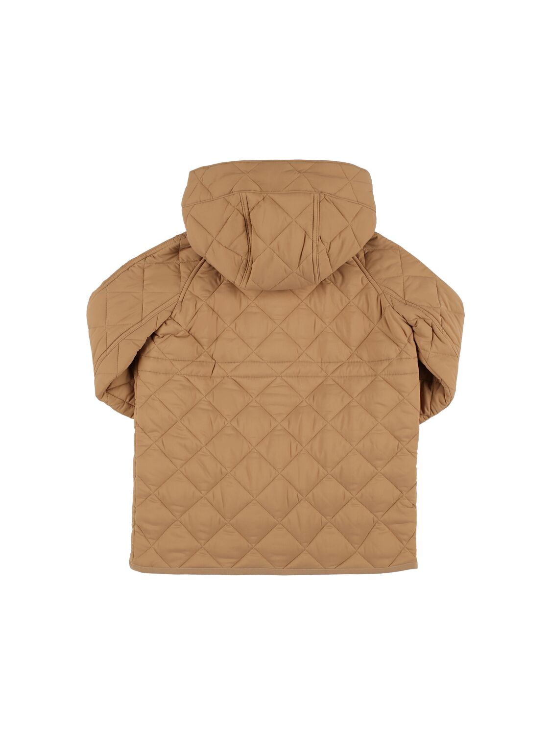 BURBERRY QUILTED NYLON HOODED LONG JACKET 