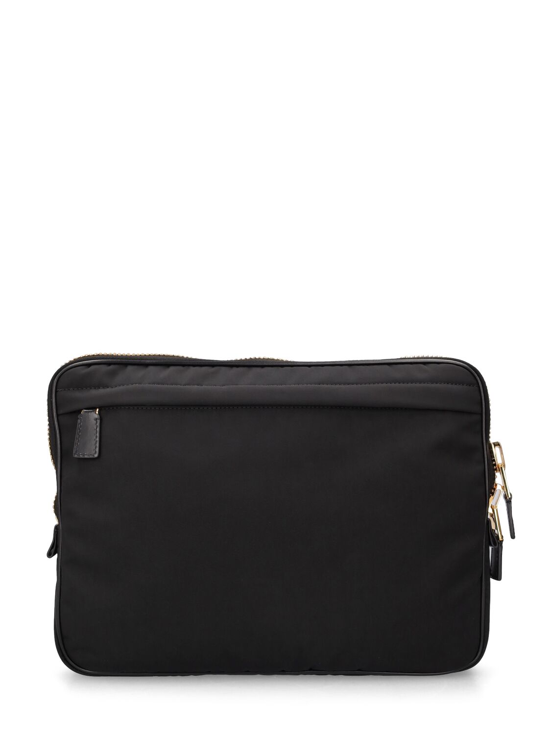 Shop Tom Ford Logo Tech & Leather Messenger Bag In Black