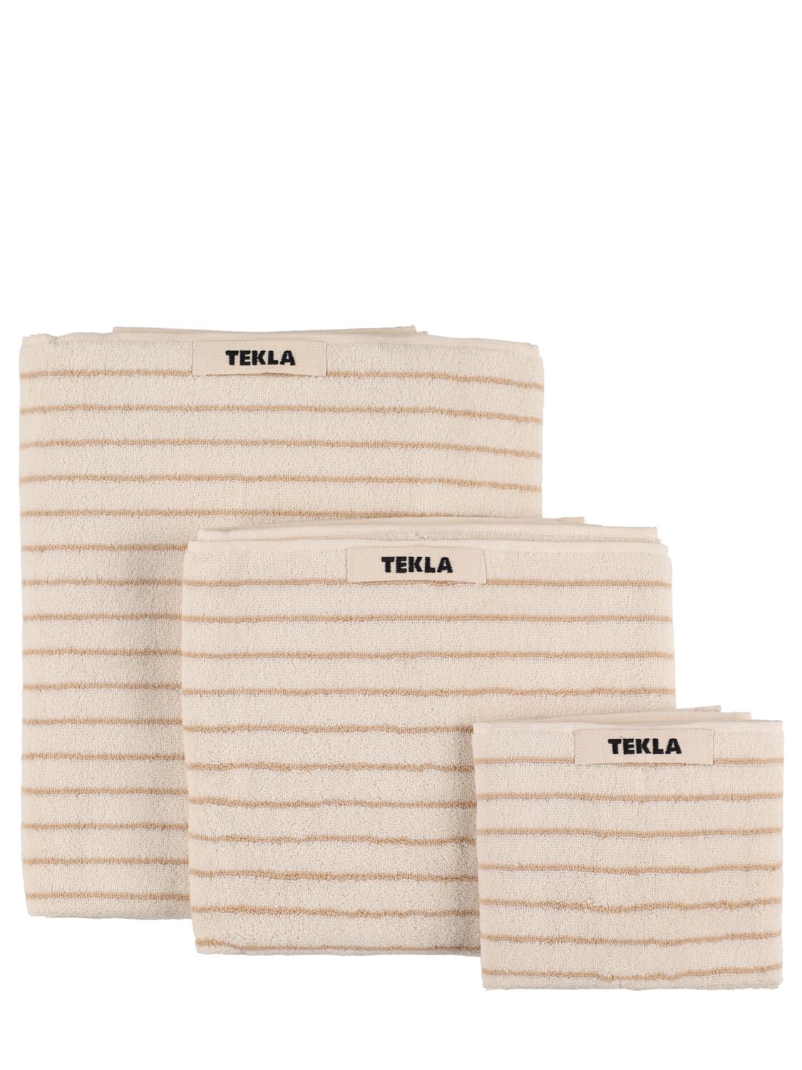 Tekla Set Of 3 Organic Cotton Towels In Neutral
