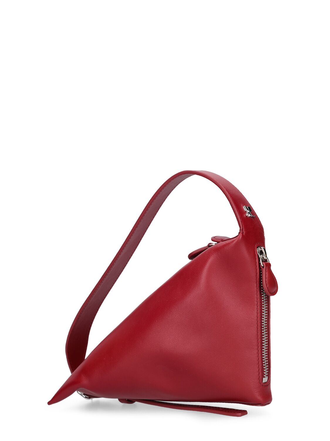 Shop Courrèges The One Leather Shoulder Bag In Groseille Fonce