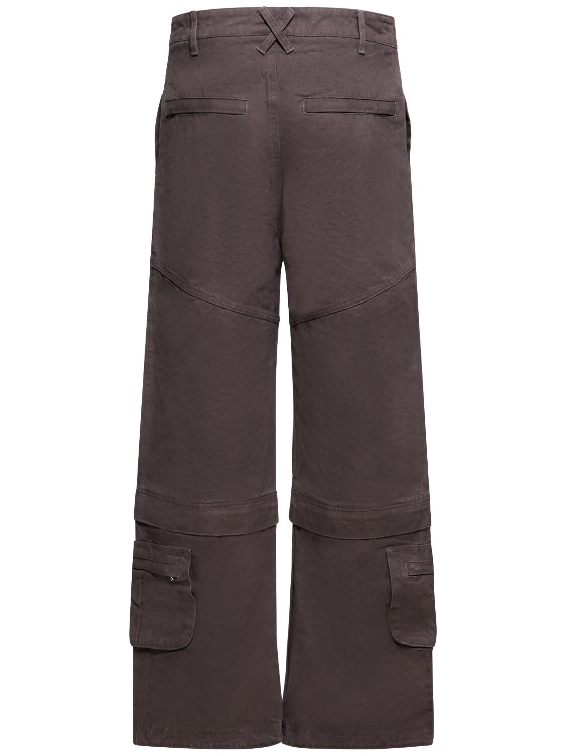 Shop Entire Studios Wide Leg Cotton Cargo Pants In Brown,grey