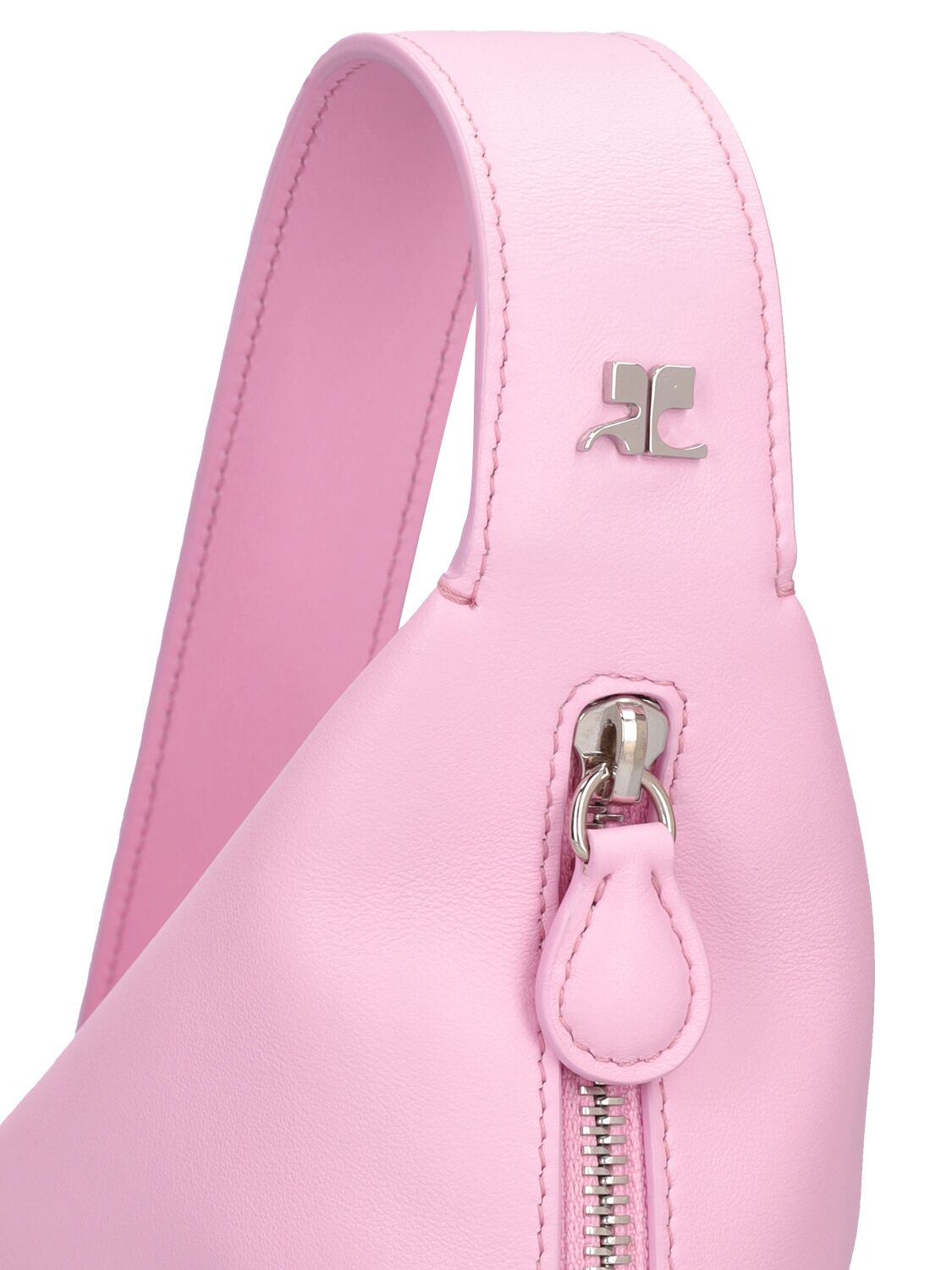 Shop Courrèges The One Leather Shoulder Bag In Candy Pink