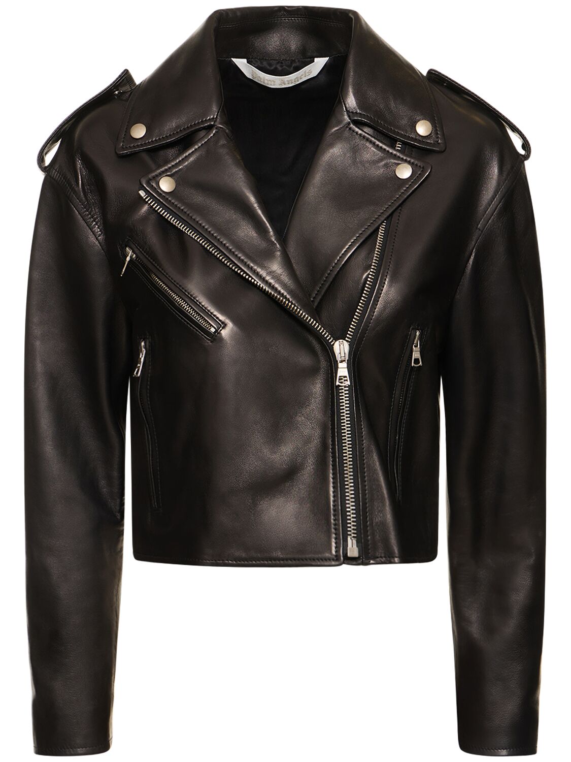 PALM ANGELS SUNSET LEATHER BIKER JACKET