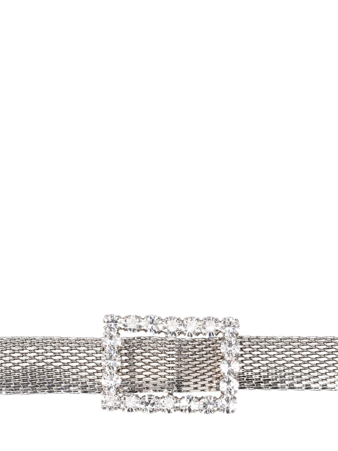 Shop Alessandra Rich Chain Belt W/ Crystal Buckle In Silver