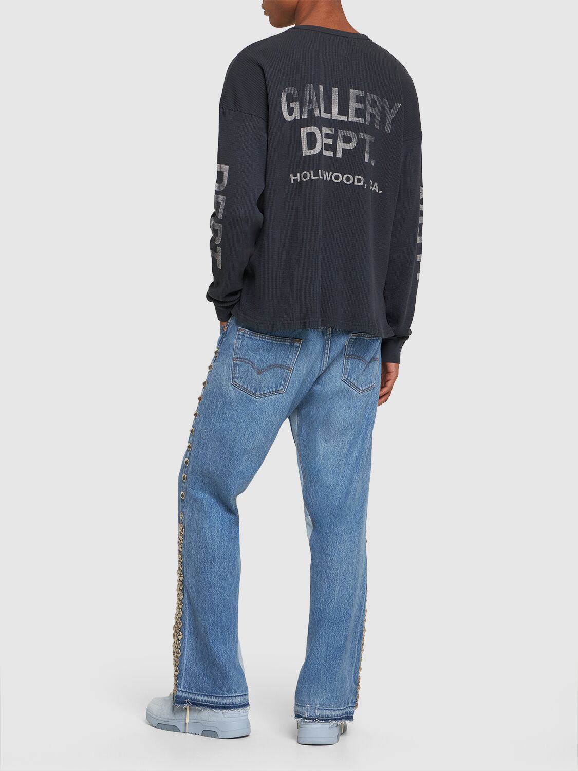 GALLERY DEPT. Logan Straight-Leg Distressed Patchwork Jeans for