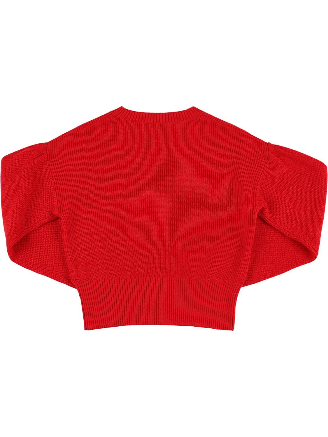 Shop Miss Blumarine Logo Wool Blend Knit Sweater In Red