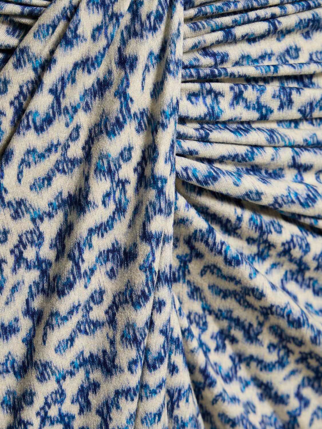 Shop Marant Etoile Jeldia Stretch Viscose Midi Skirt In Blue,ecru