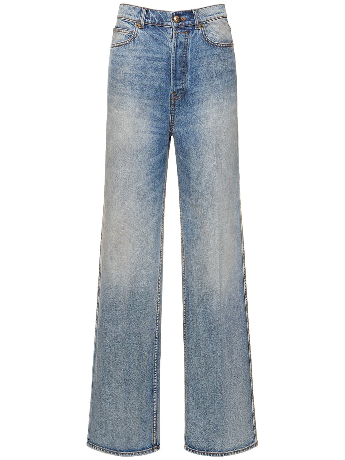 Shop Zimmermann Luminosity Wide Straight Denim Jeans In Blue