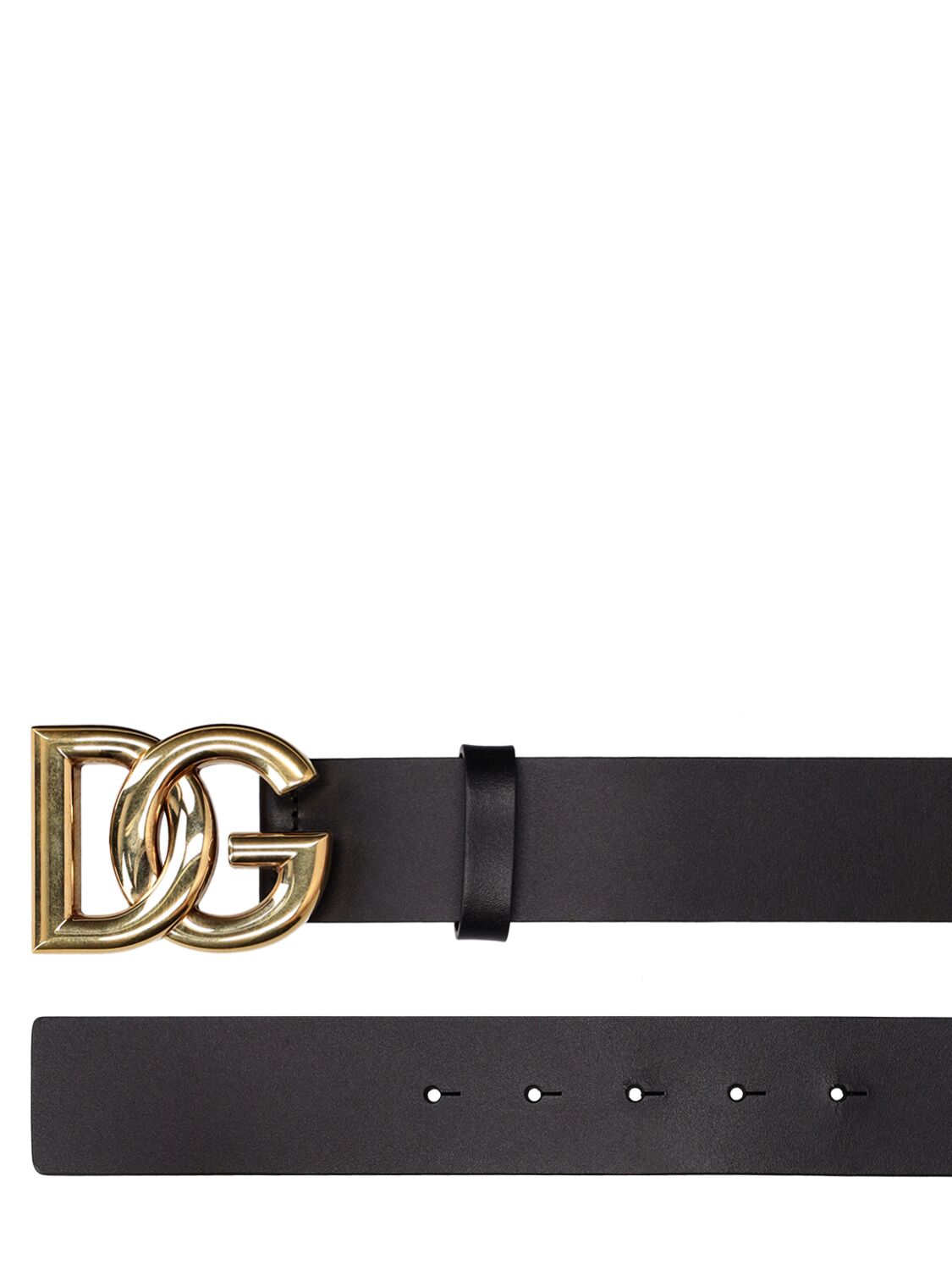 Shop Dolce & Gabbana 4cm Logo Leather Belt In Black,gold