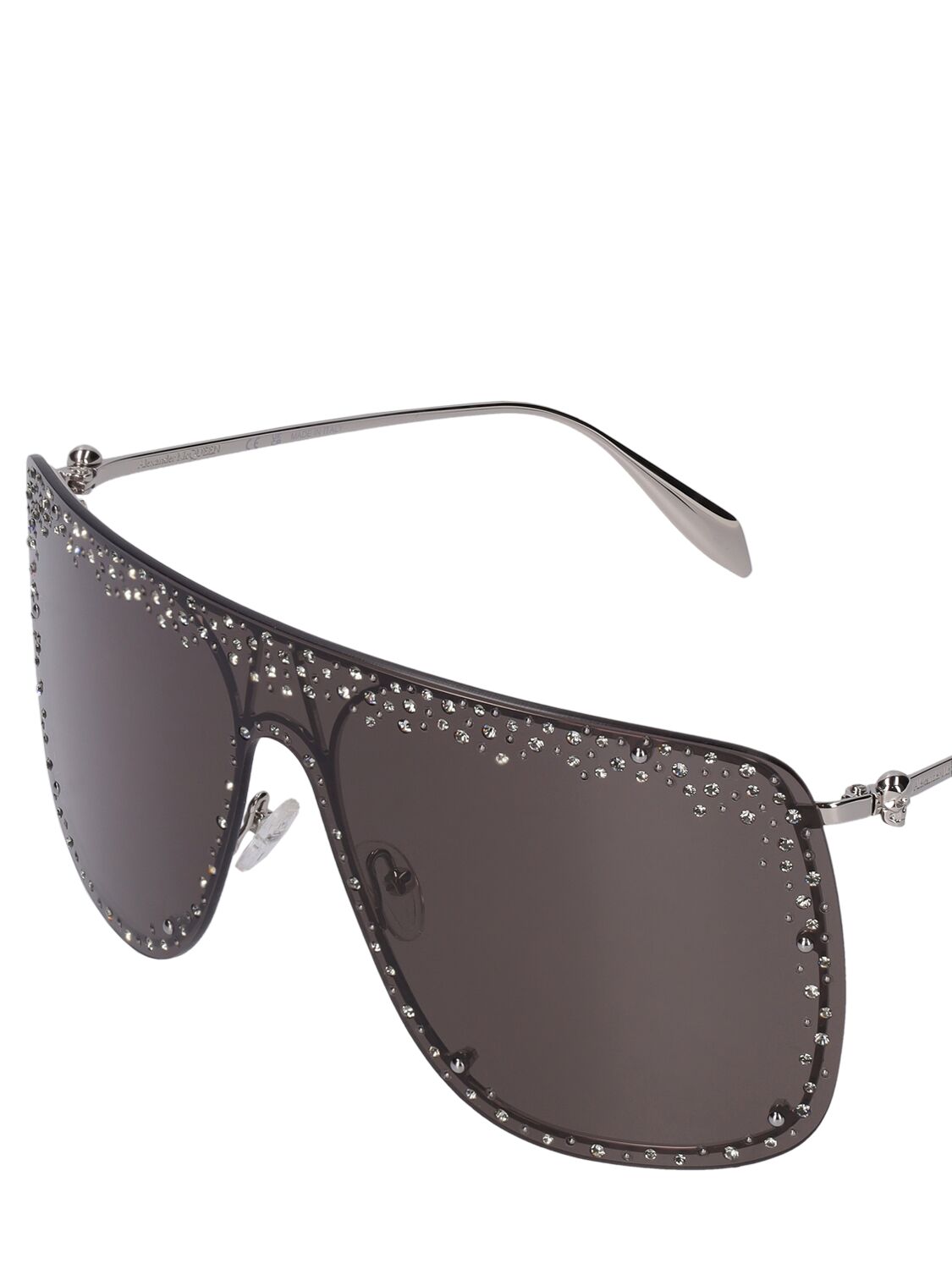 Shop Alexander Mcqueen Am0313s Metal Sunglasses In Silver