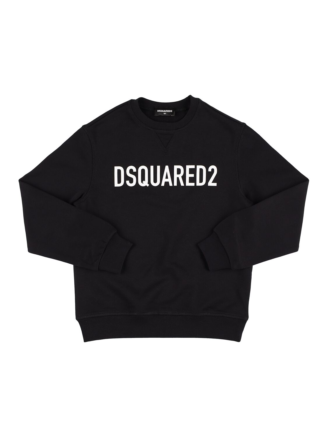 Dsquared2 Kids' Logo Printed Cotton Sweatshirt In Black