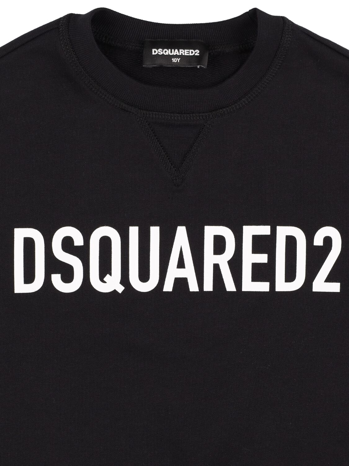 Shop Dsquared2 Logo Printed Cotton Sweatshirt In Black