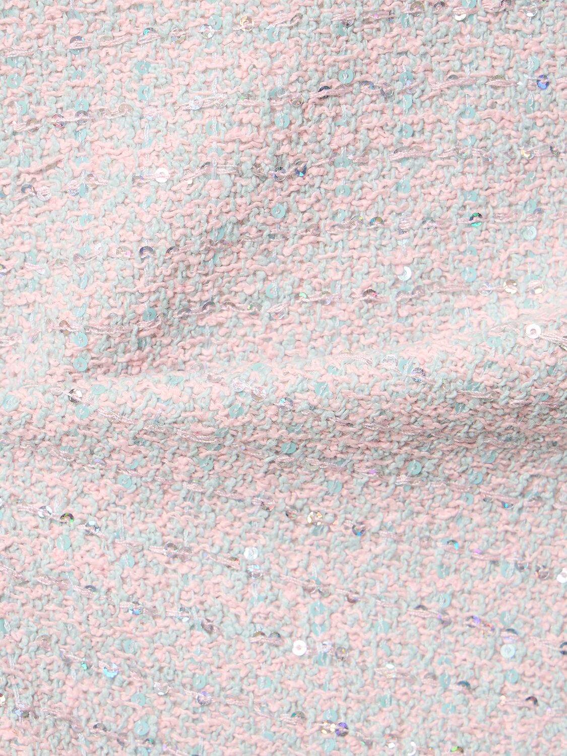 Alessandra Rich Sequin-embellished Tweed Mini Skirt In Light Blue