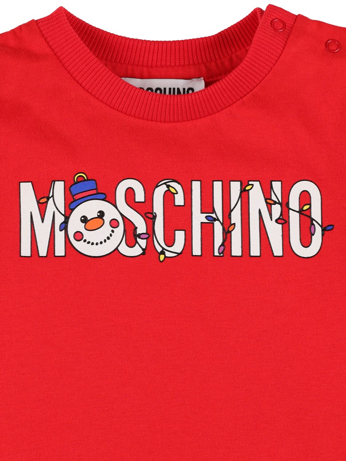 Shop Moschino Printed Cotton Jersey T-shirt & Pants In Red