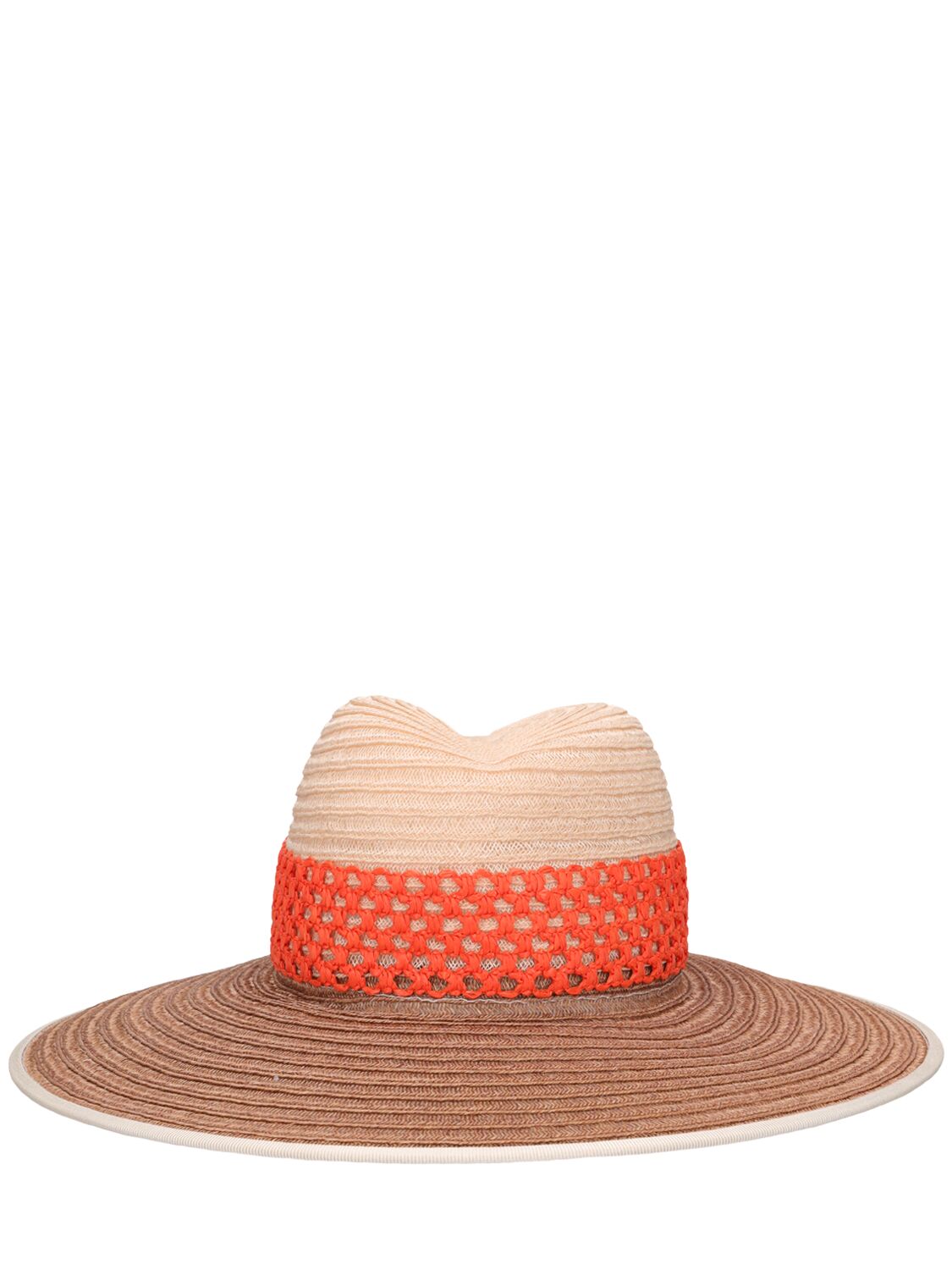 D'estree Cindy Straw Hat In Brown,orange