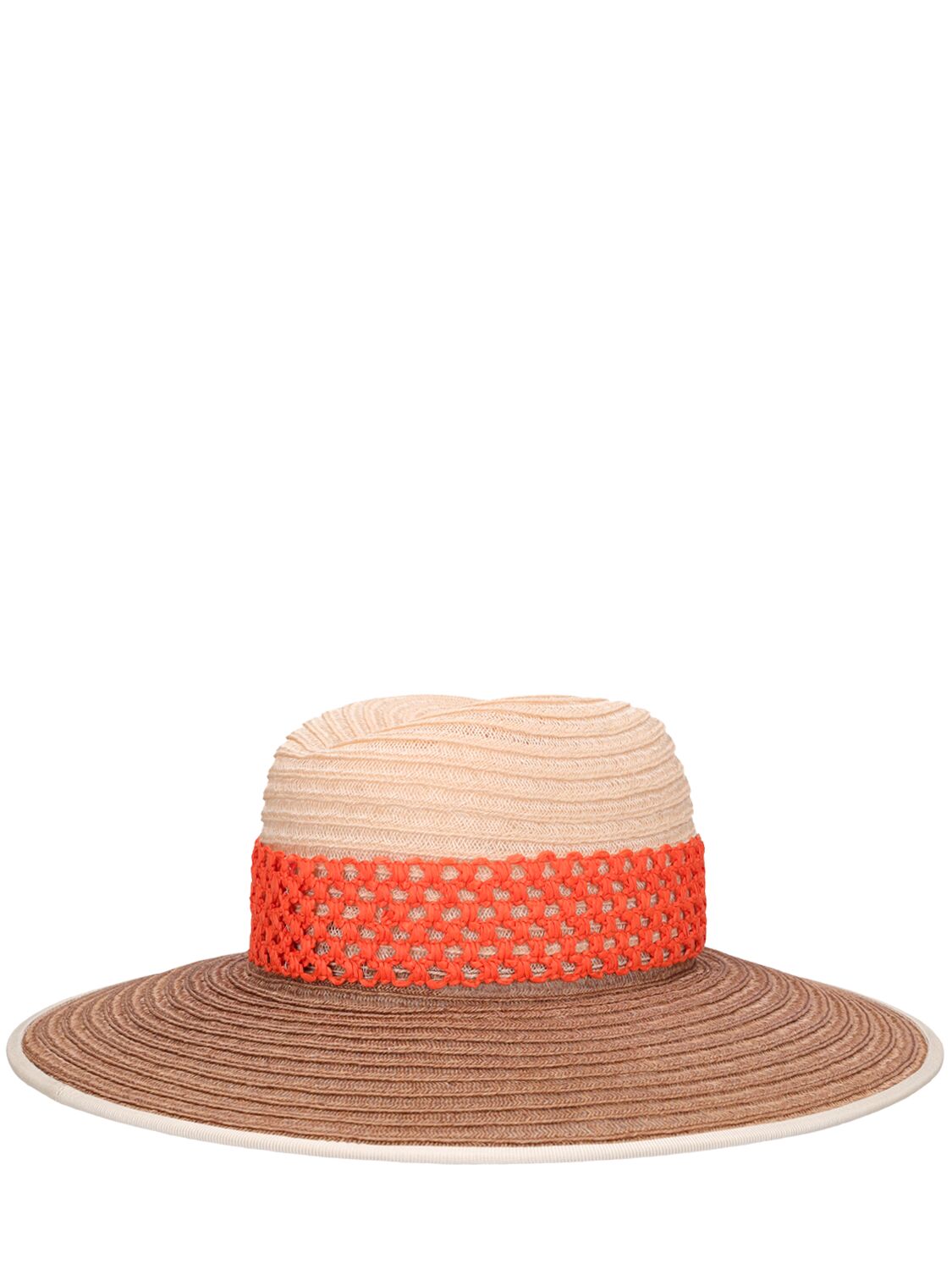 Shop D'estree Cindy Straw Hat In Brown,orange