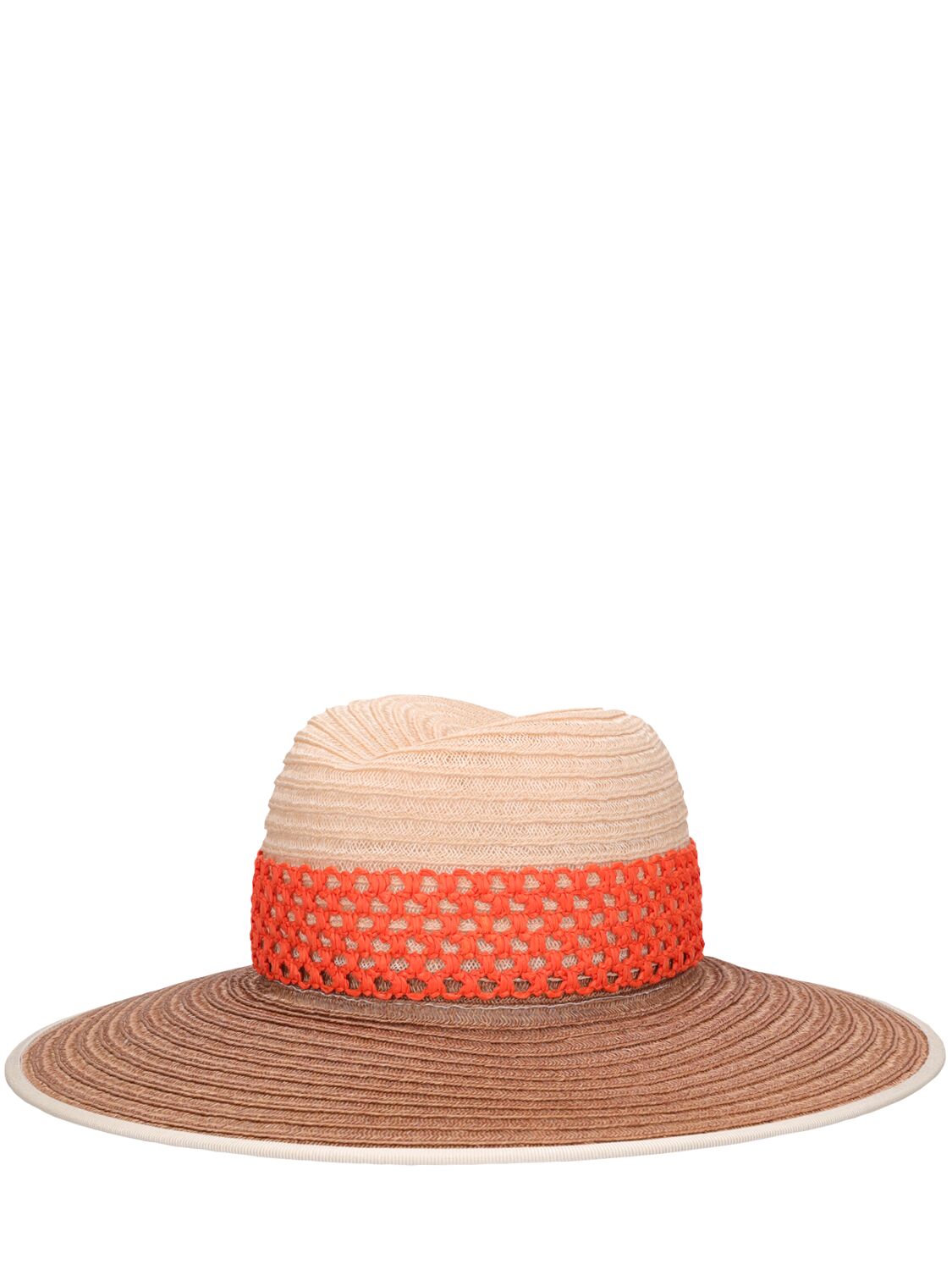Shop D'estree Cindy Straw Hat In Brown,orange