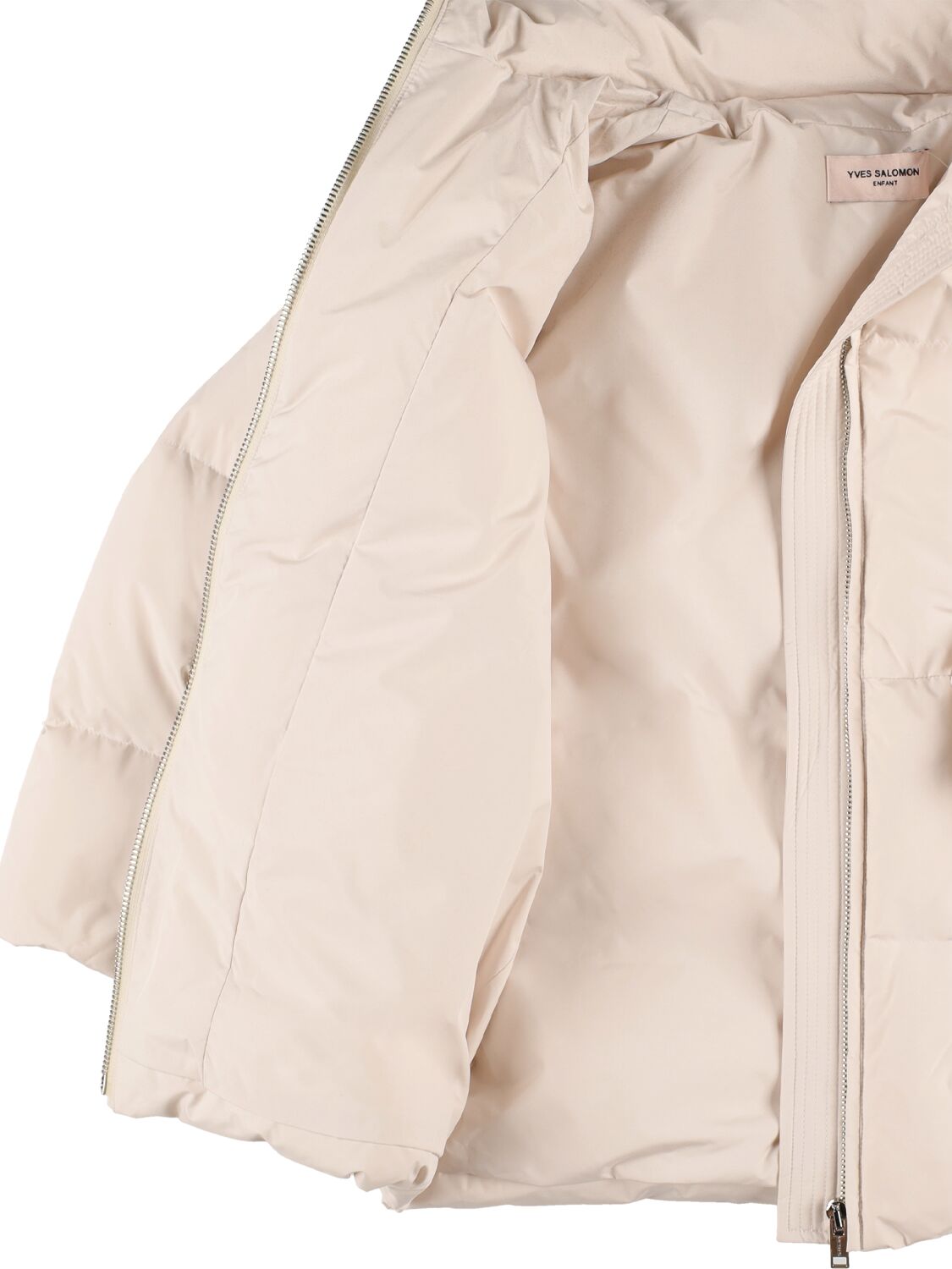 Shop Yves Salomon Enfant Nylon Down Jacket In White