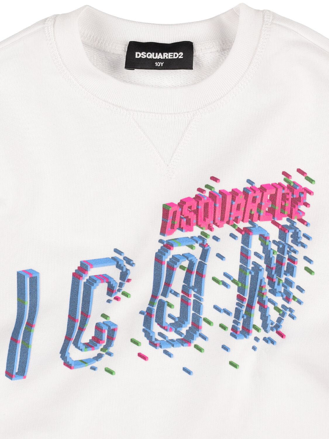 Shop Dsquared2 Icon Print Cotton Sweatshirt In White