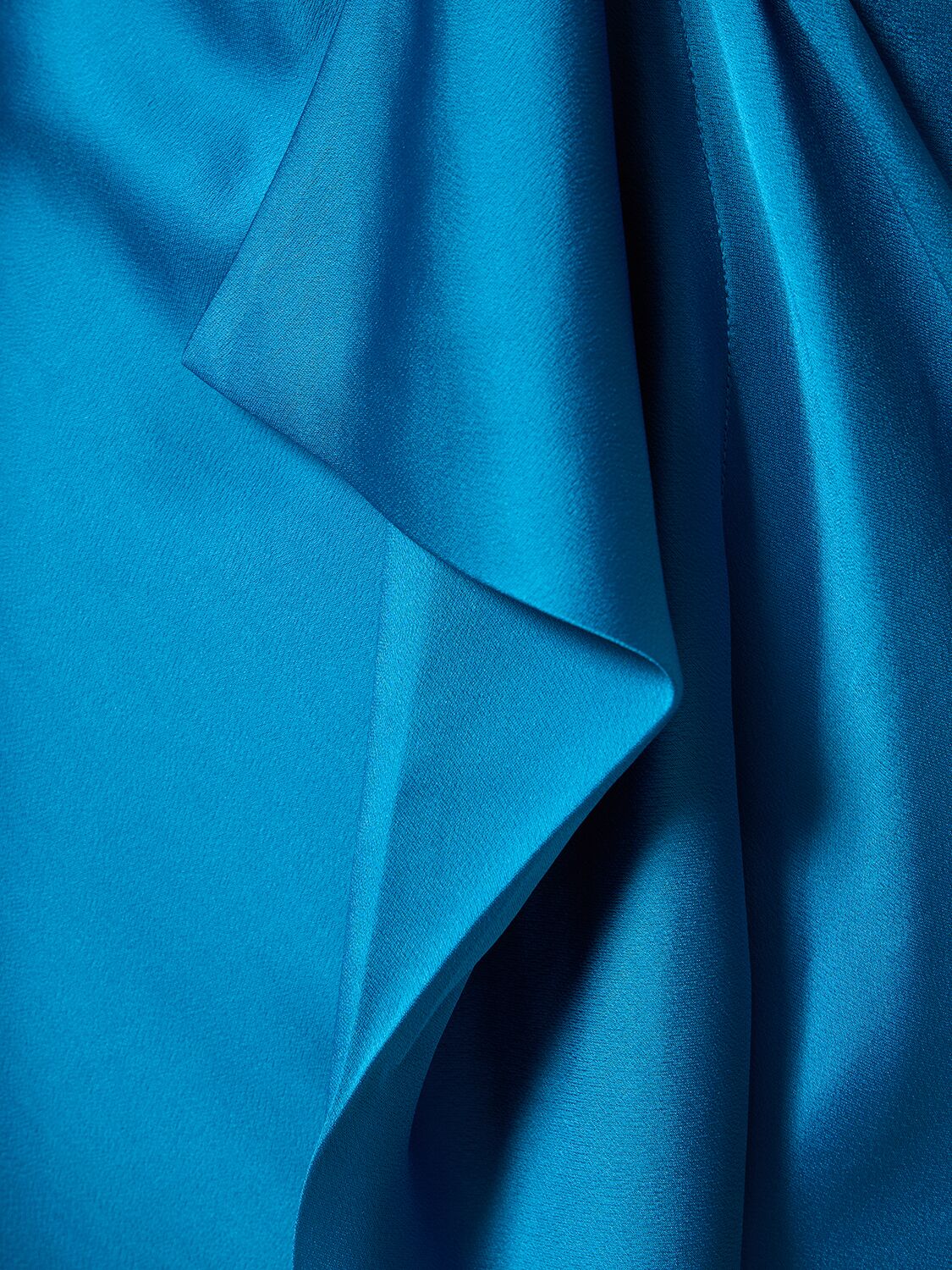 Shop Jonathan Simkhai Giana Draped Satin Gown In Blue
