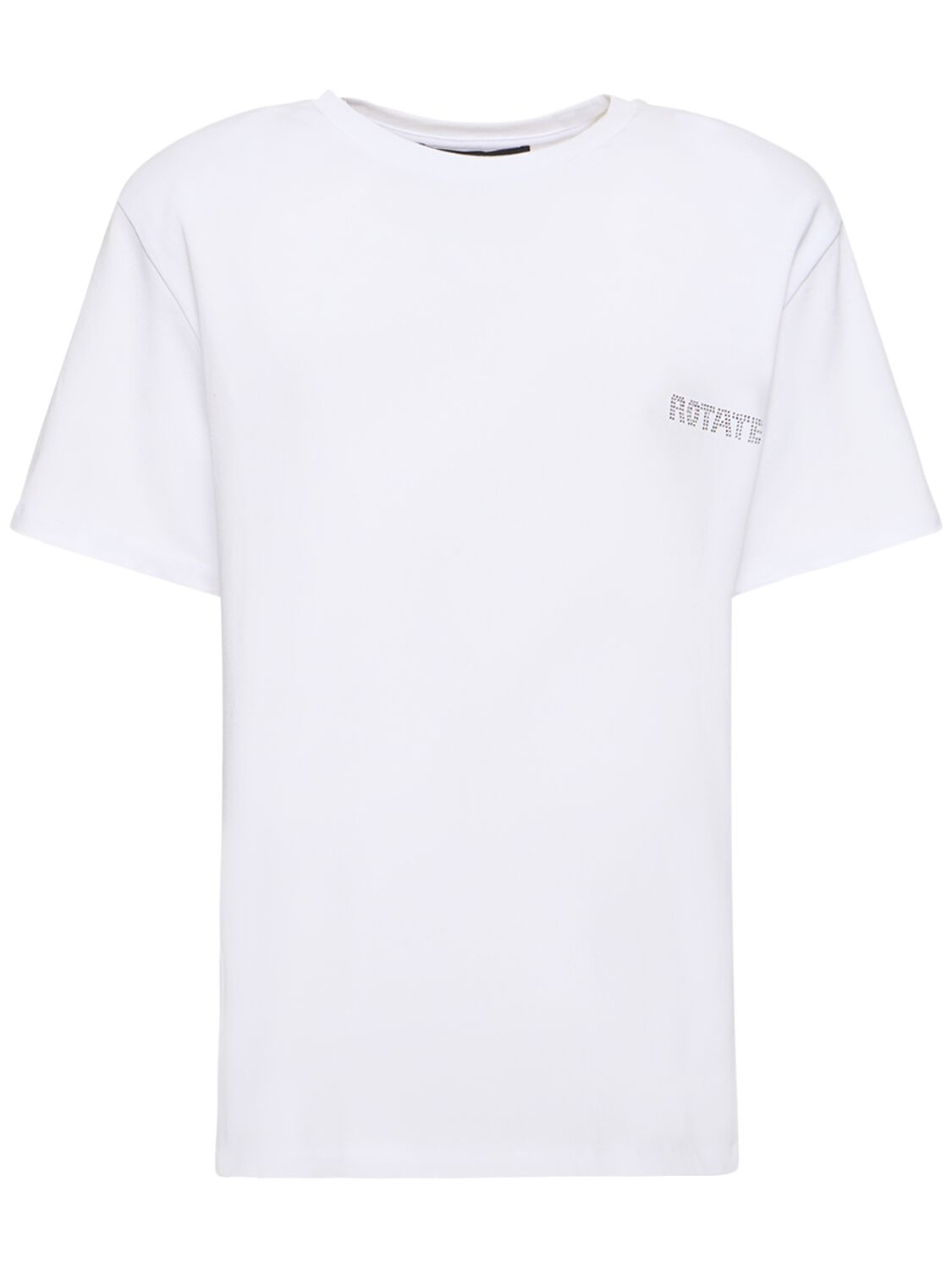 Image of Straight Logo Cotton T-shirt