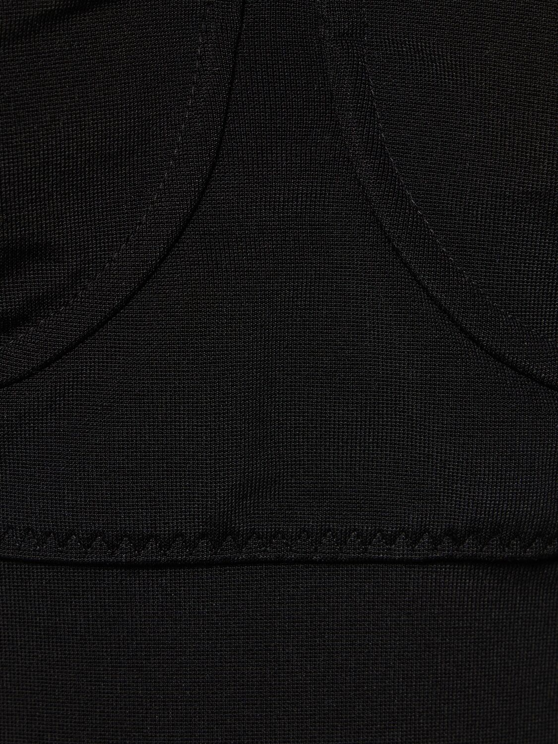 Shop Alessandro Vigilante Jersey Bustier Midi Dress W/ Side Slit In Black