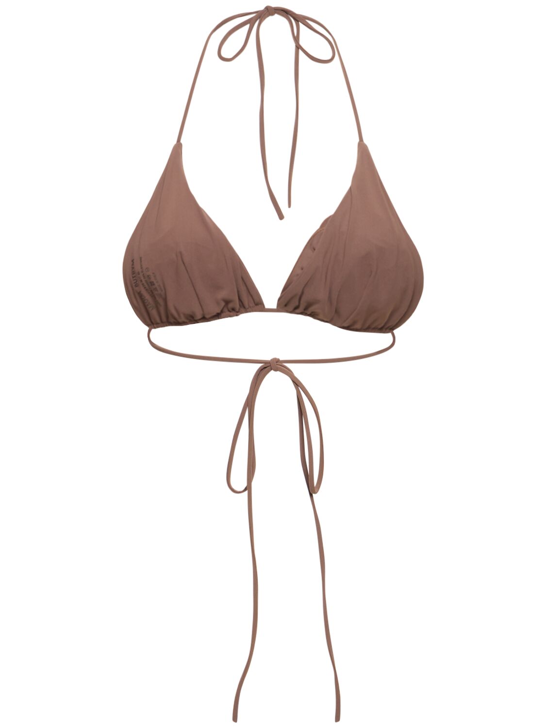 Shop Magda Butrym Triangle Bikini Top W/roses In Brown