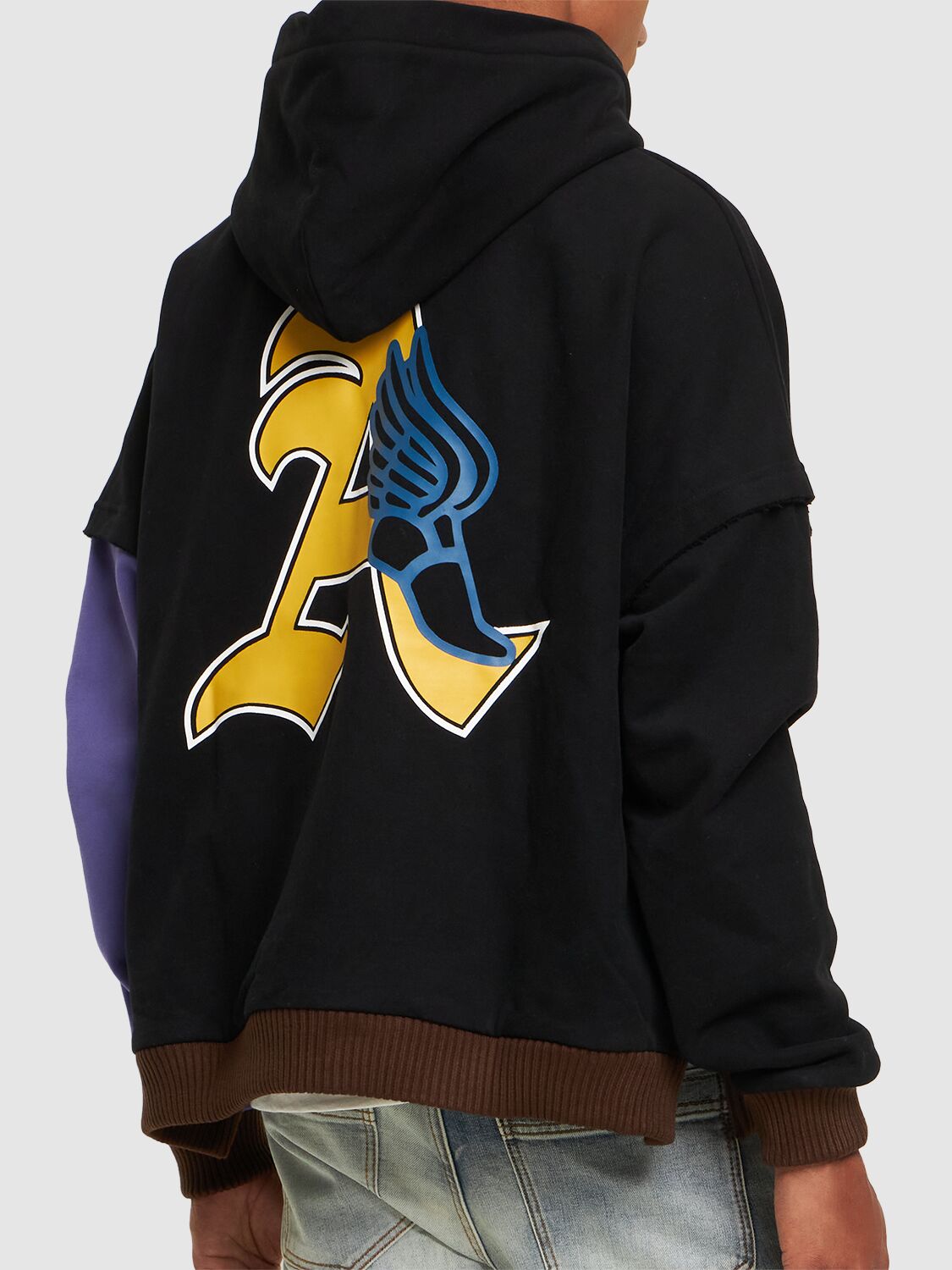 Shop Lifted Anchors Track & Field Cotton Hoodie In Black