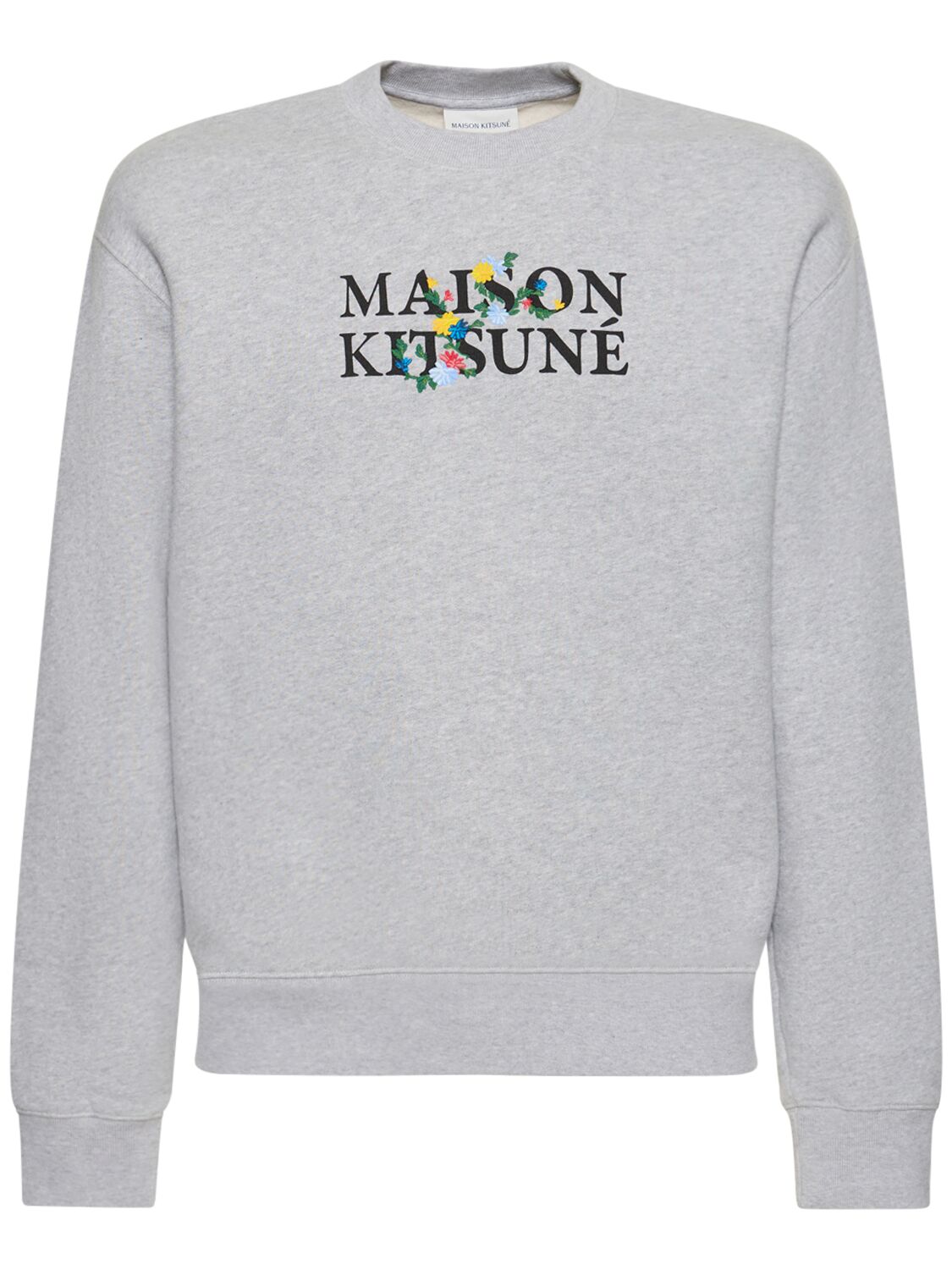 Maison Kitsuné Maison Kitsune Flowers Sweatshirt In Light Grey