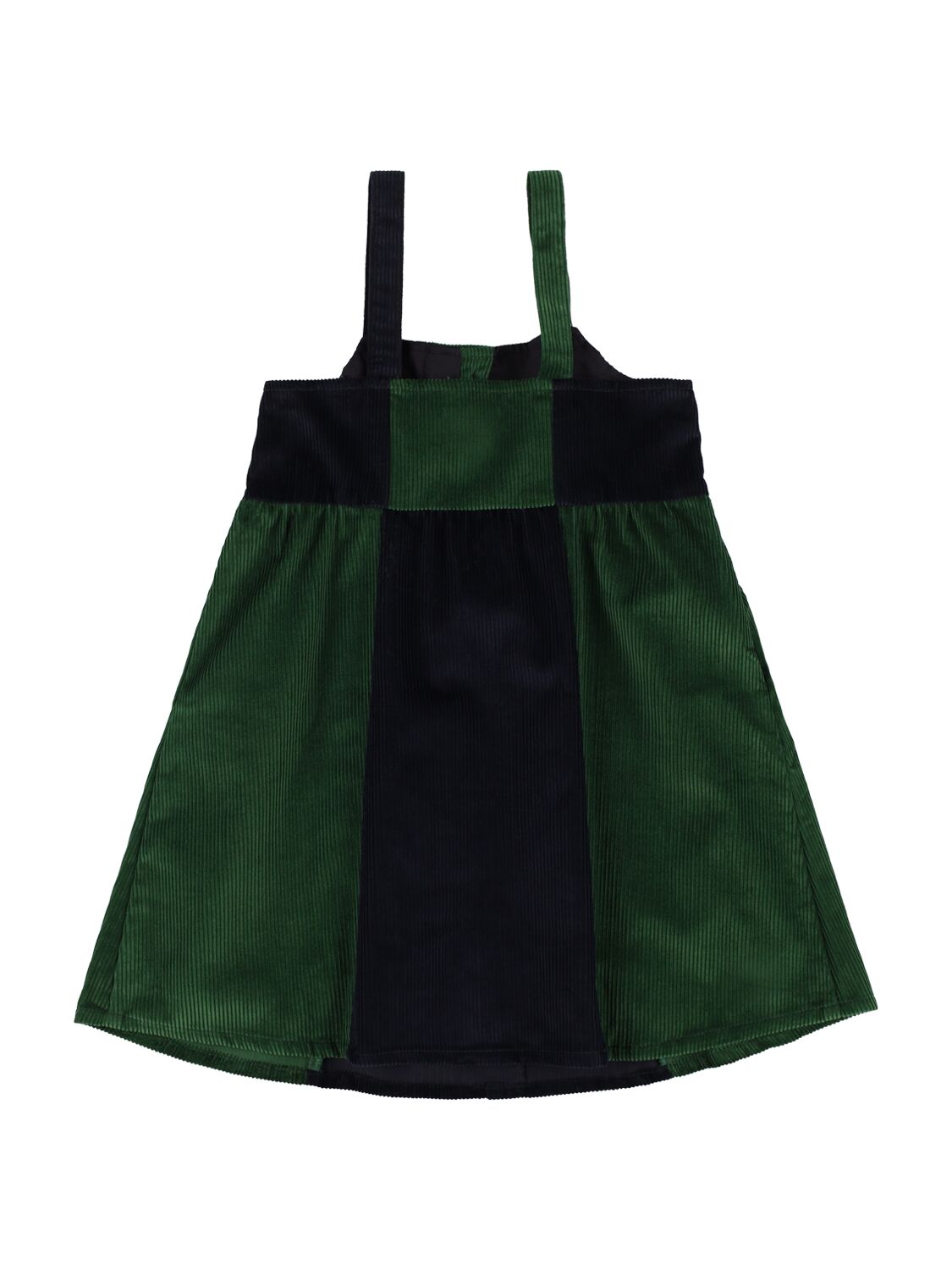 Shop Bobo Choses Color Block Cotton Corduroy Dress In Green,blue