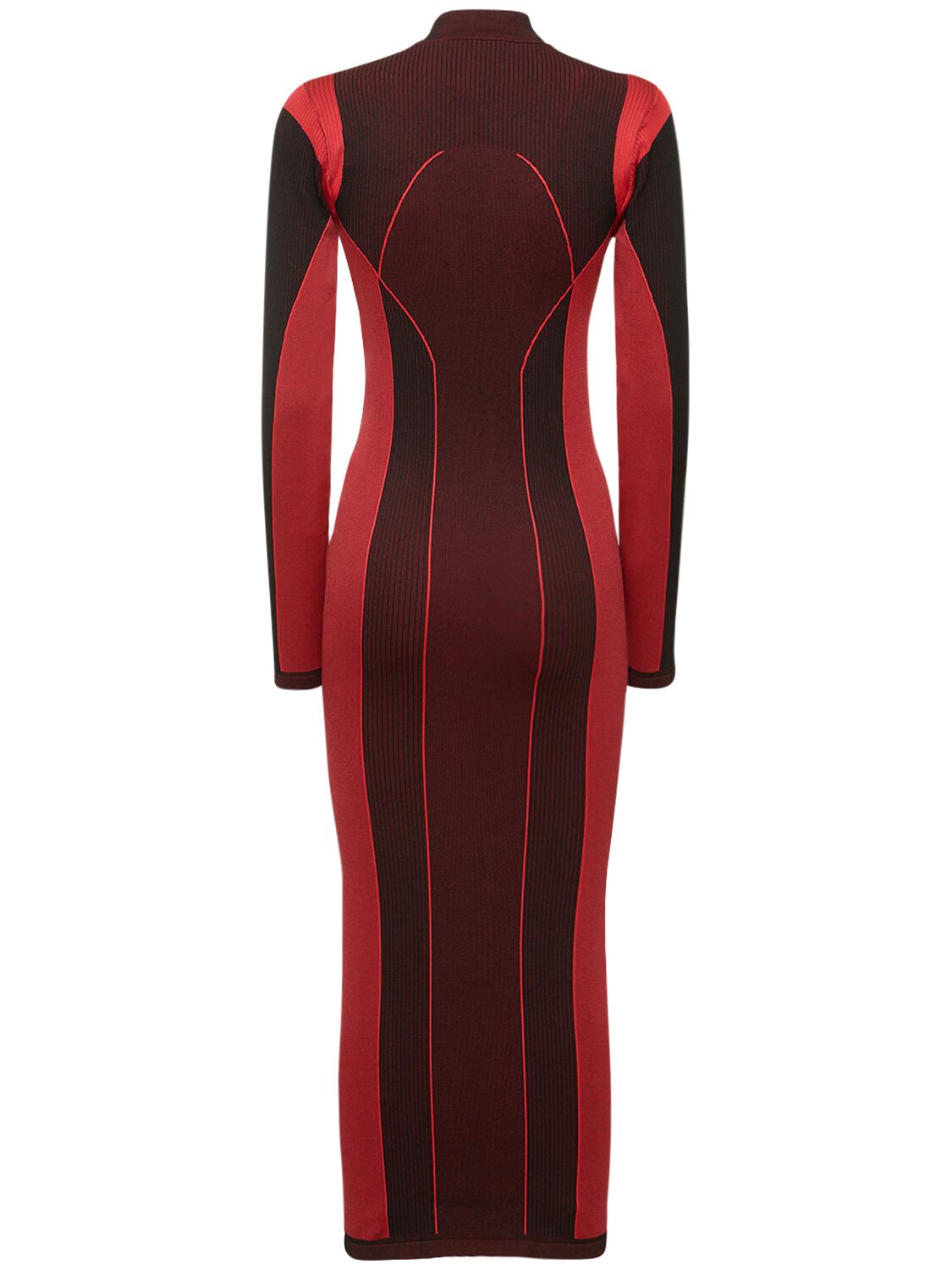 Shop Ferrari Long Sleeve Tech Jersey Midi Dress In Red