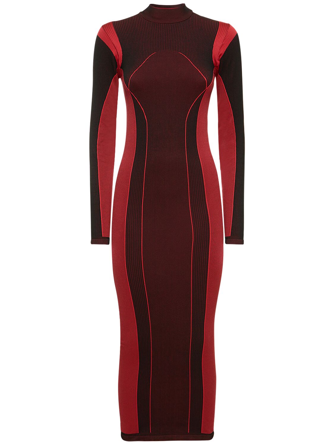 Image of Long Sleeve Tech Jersey Midi Dress