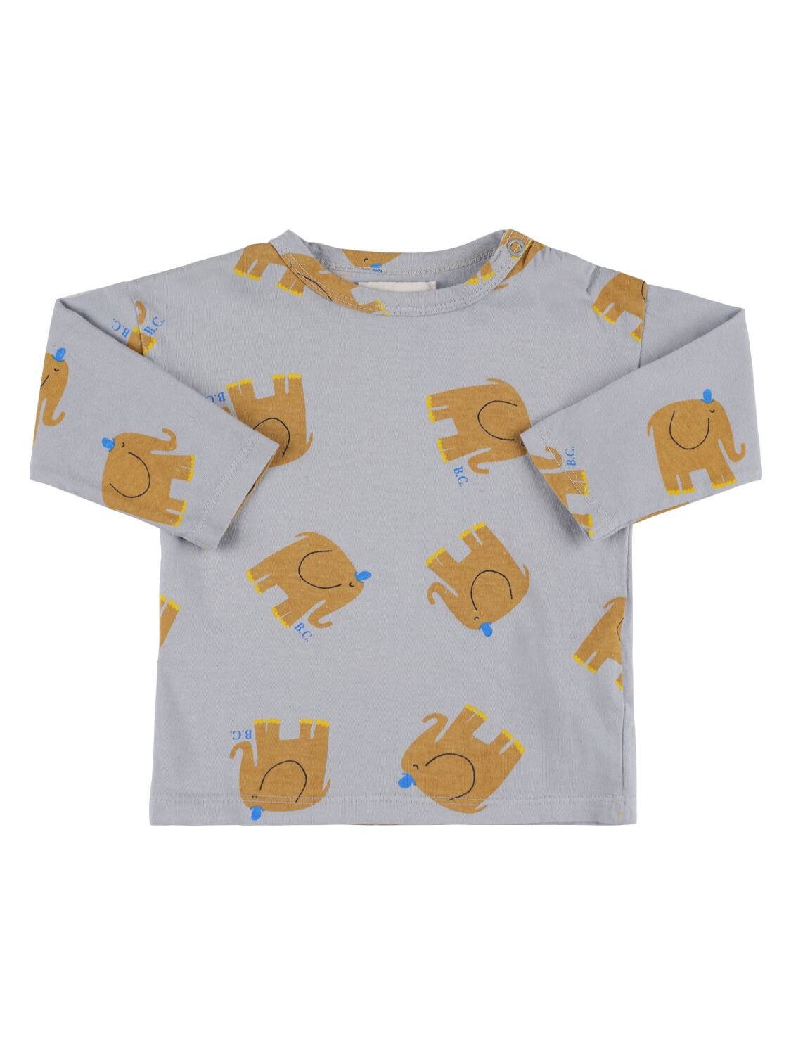 Bobo Choses Babies' Elephant Print Organic Cotton T-shirt In Light Blue