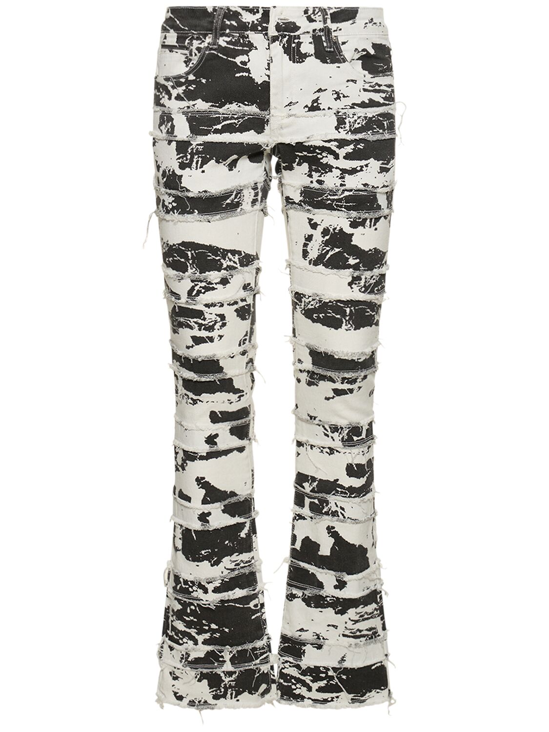 EMBELLISH Ace Flared Patchwork Denim Jeans