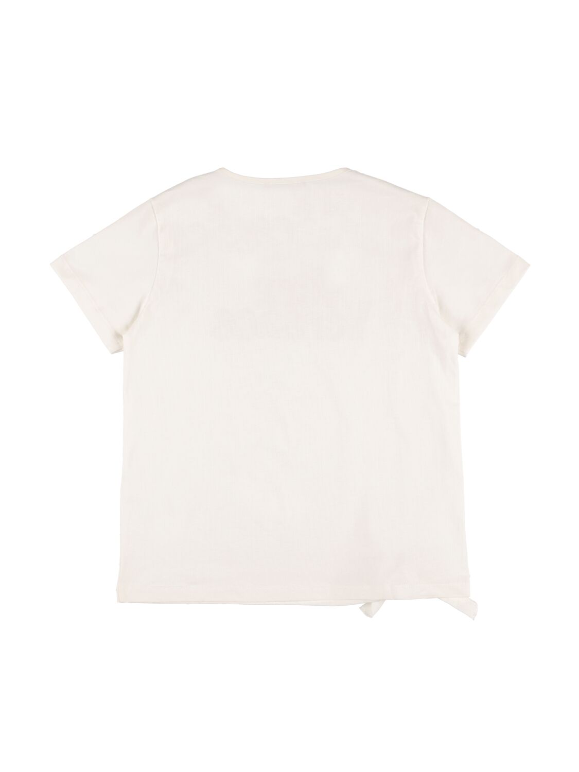 Shop Versace Logo Print Cotton Jersey T-shirt W/bow In White