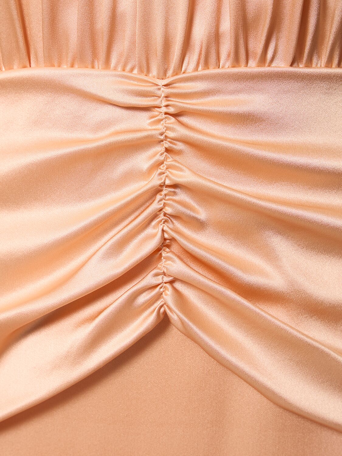 Alessandra Rich Open Back Silk Satin Midi Dress W/ Bow In Blush Pink