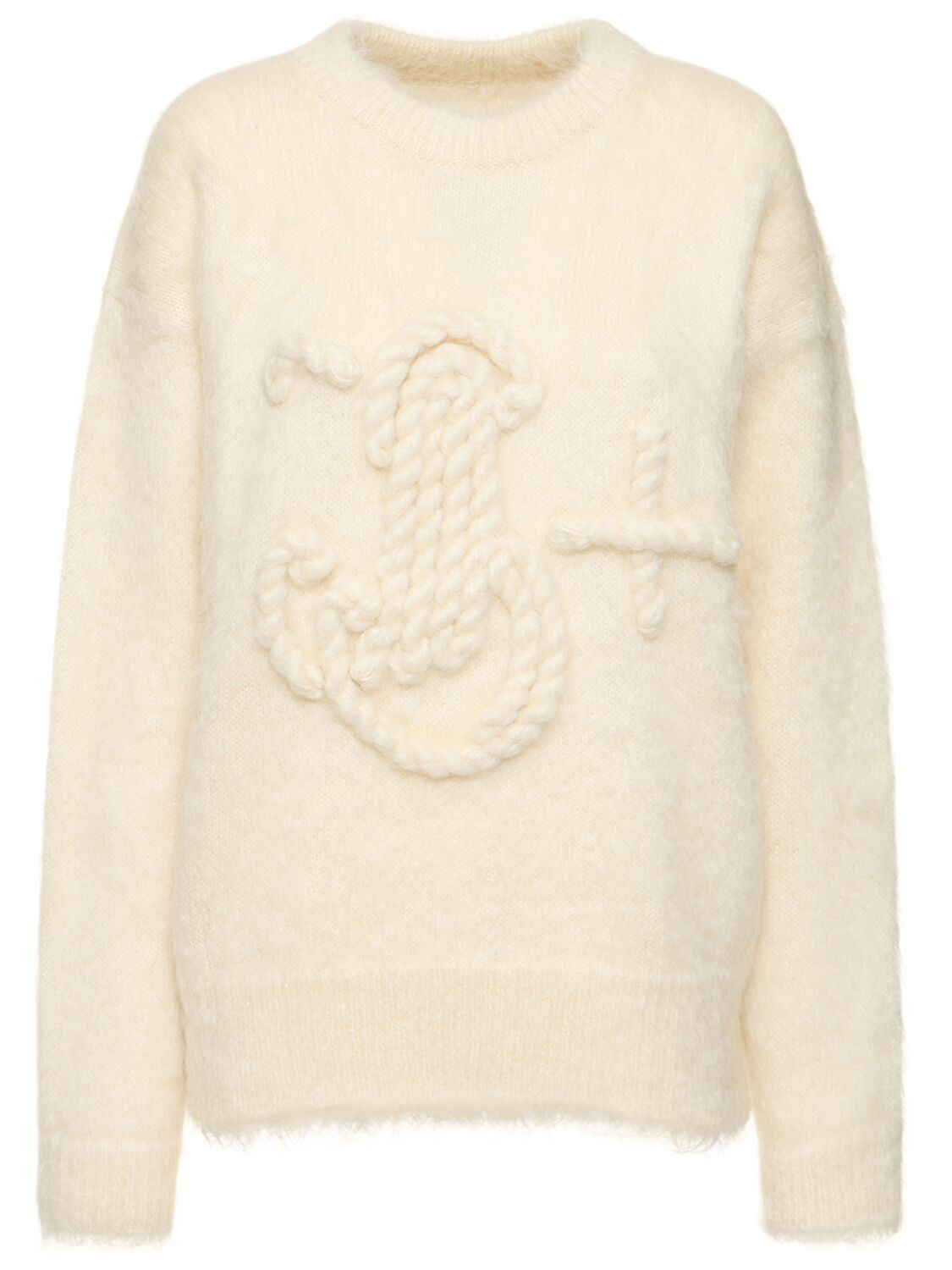 Image of Embroidered Mohair Blend Knit Sweater