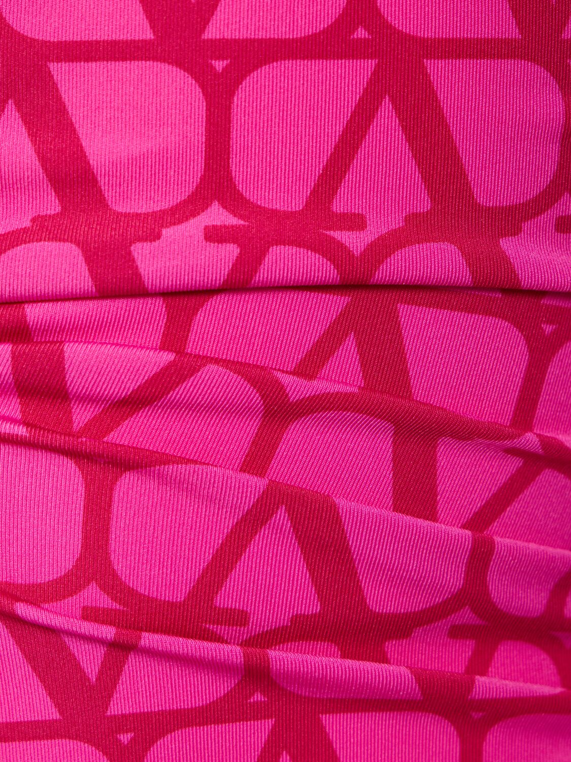 Shop Valentino Logo Printed Jersey Bodysuit In Pink