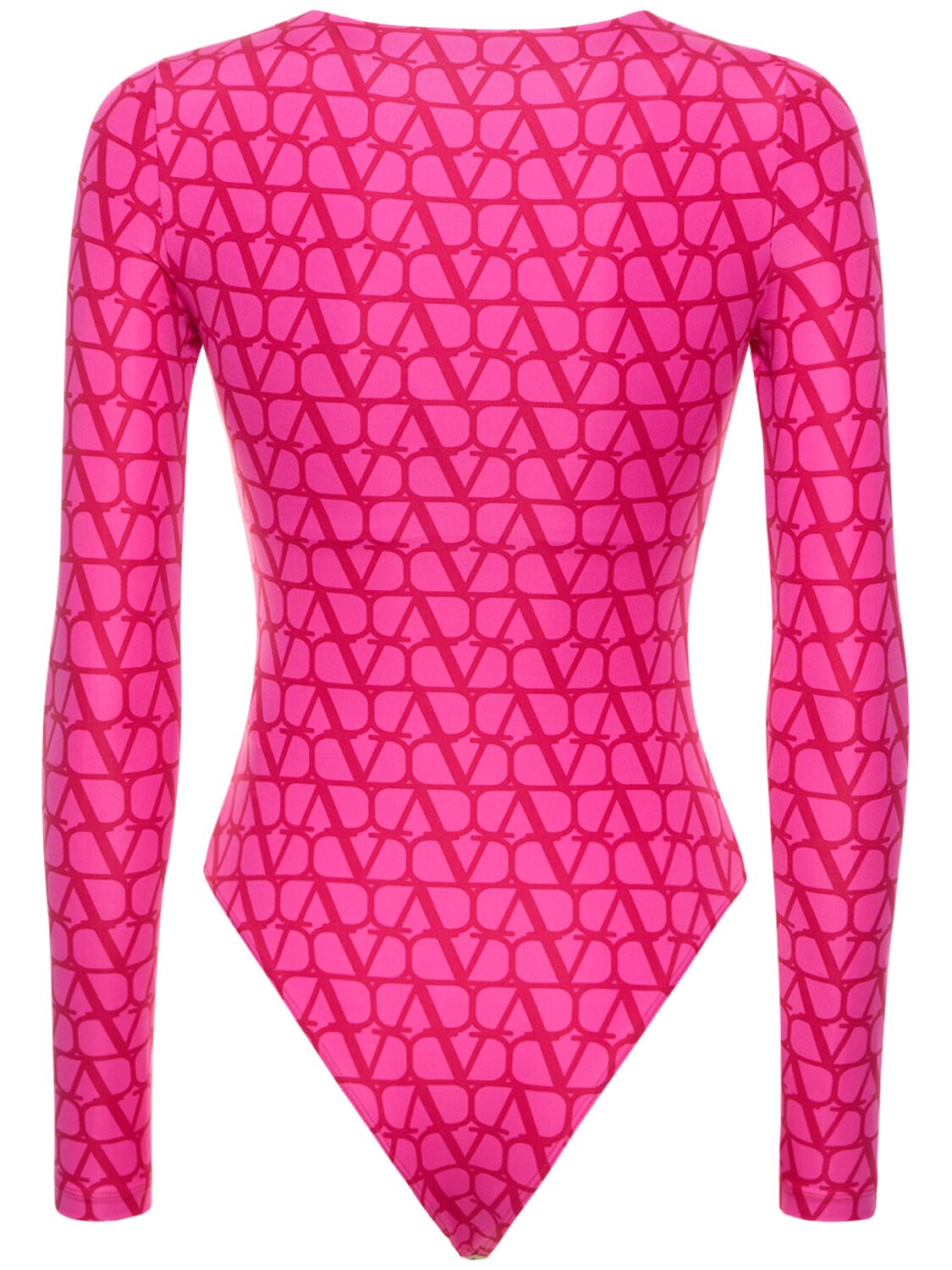 Shop Valentino Logo Printed Jersey Bodysuit In Pink