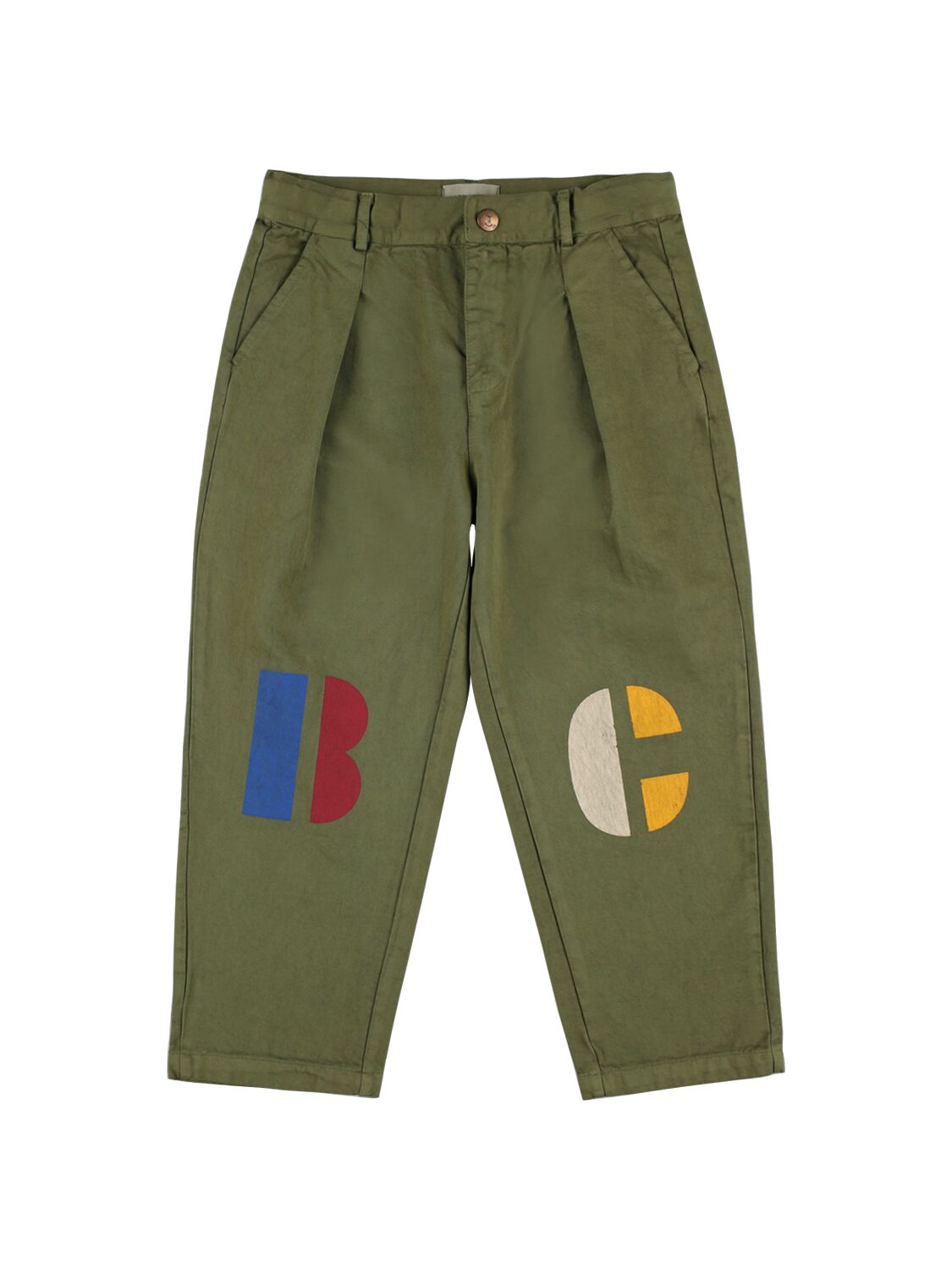 Bobo Choses Kids' Printed Logo Cotton Trousers In Green