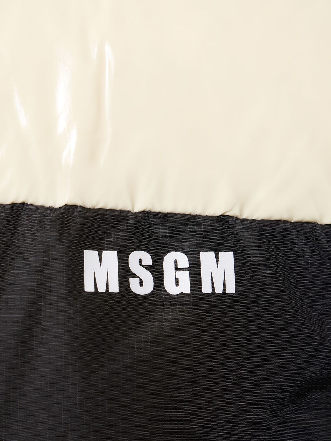 Shop Msgm Nylon Down Vest In Black