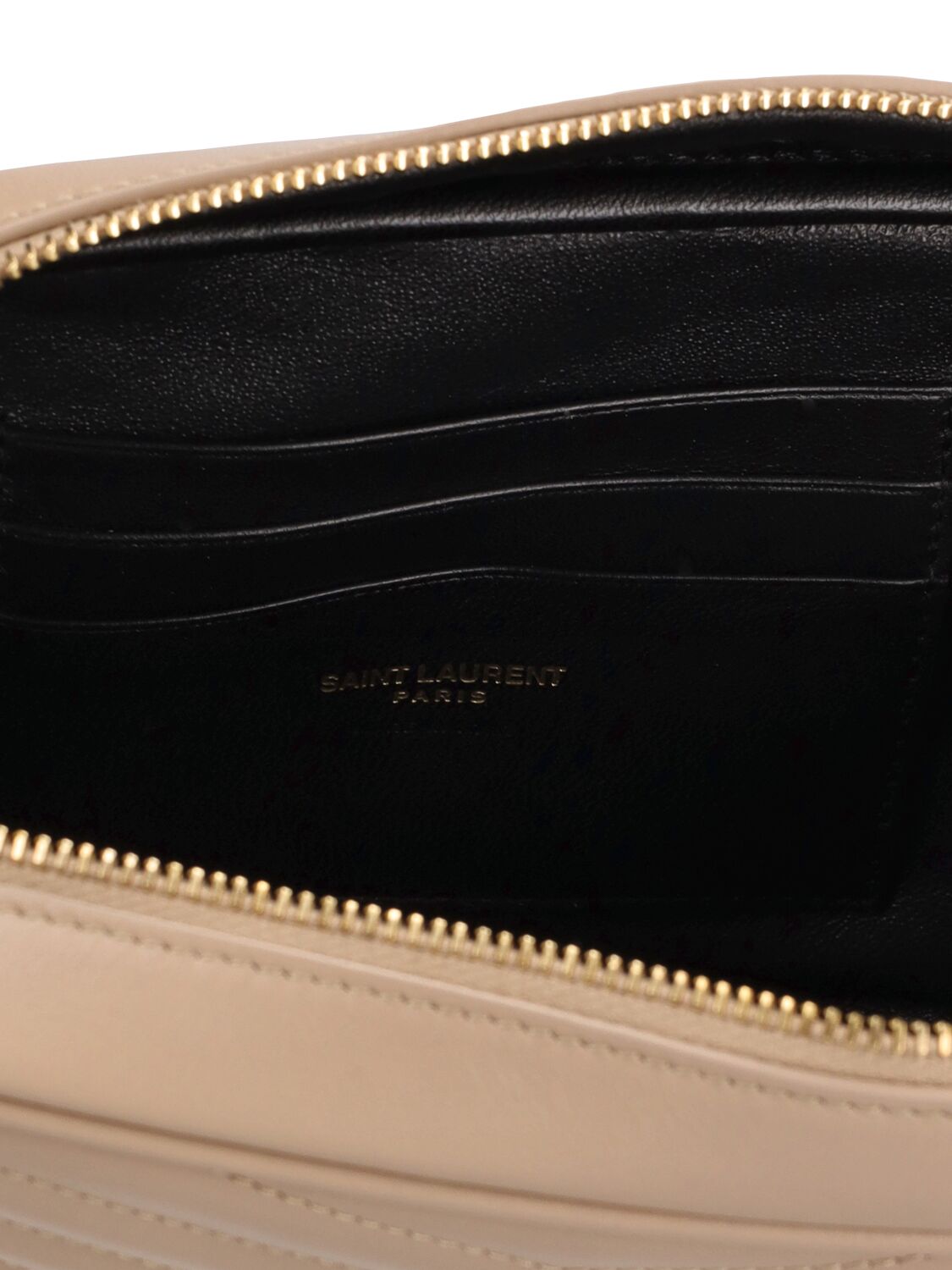 Shop Saint Laurent Mini Lou Leather Shoulder Bag In Dark Beige