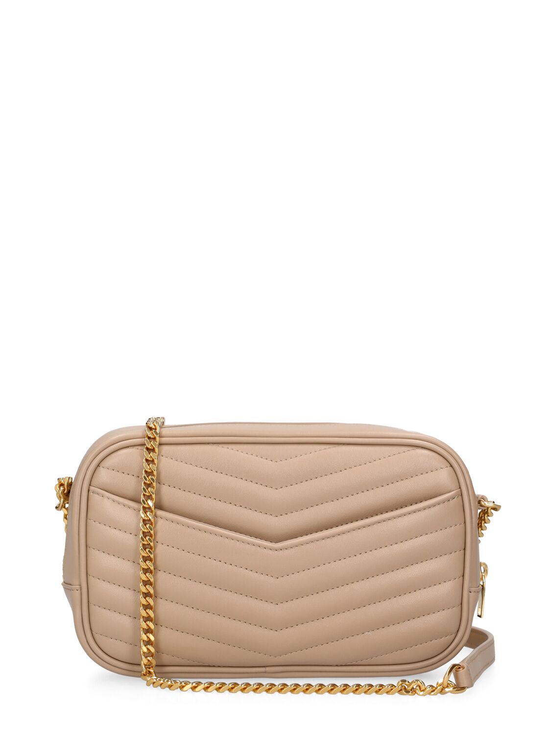 Shop Saint Laurent Mini Lou Leather Shoulder Bag In Dark Beige