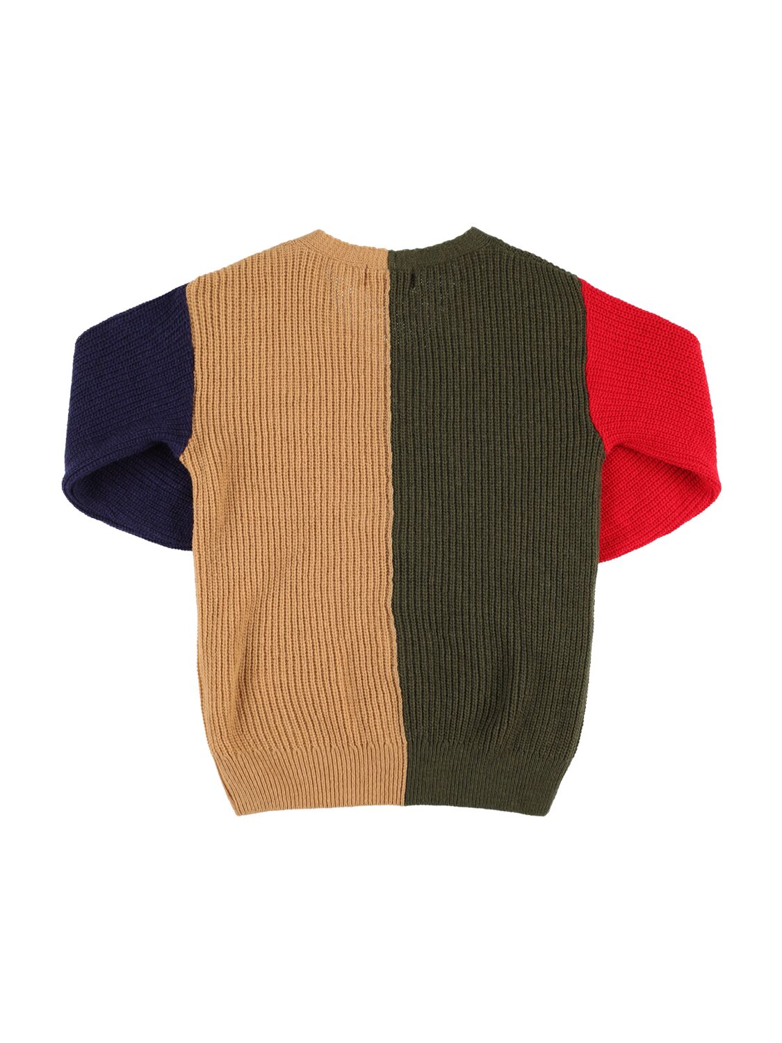Shop Bobo Choses Color Block Wool Blend Knit Cardigan In Multicolor