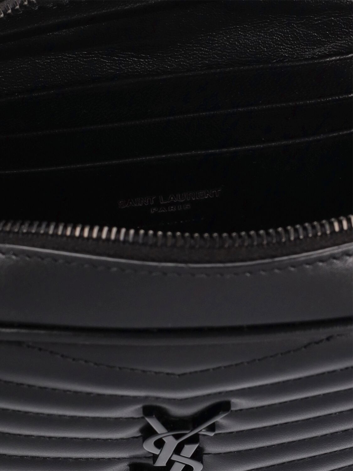 Shop Saint Laurent Mini Lou Leather Shoulder Bag In Black