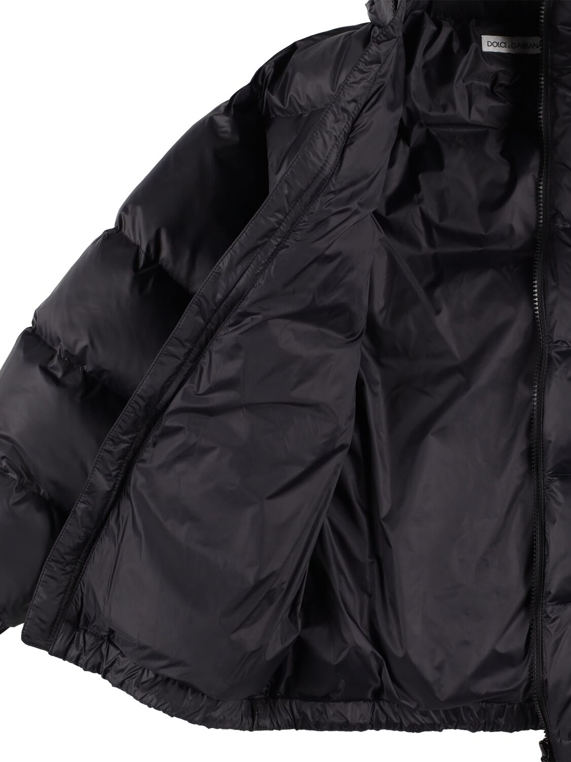 Shop Dolce & Gabbana Nylon Down Jacket In Black