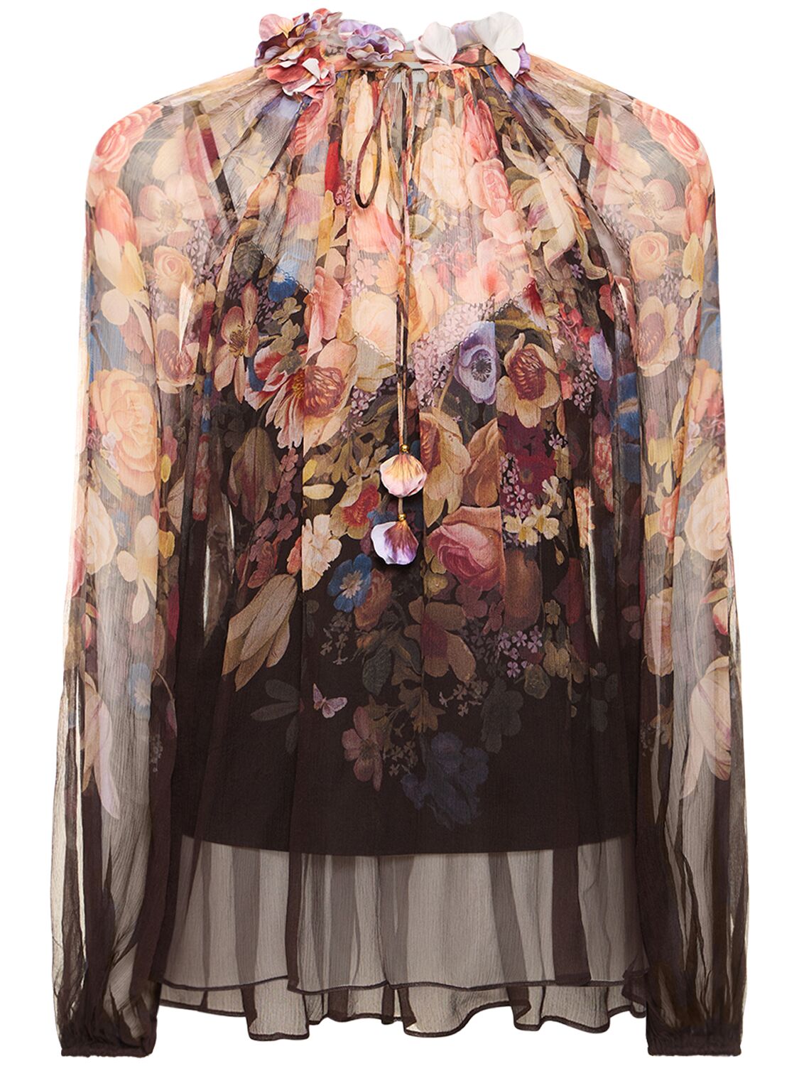 ZIMMERMANN LUMINOSITY FLORAL PRINTED SILK SHIRT