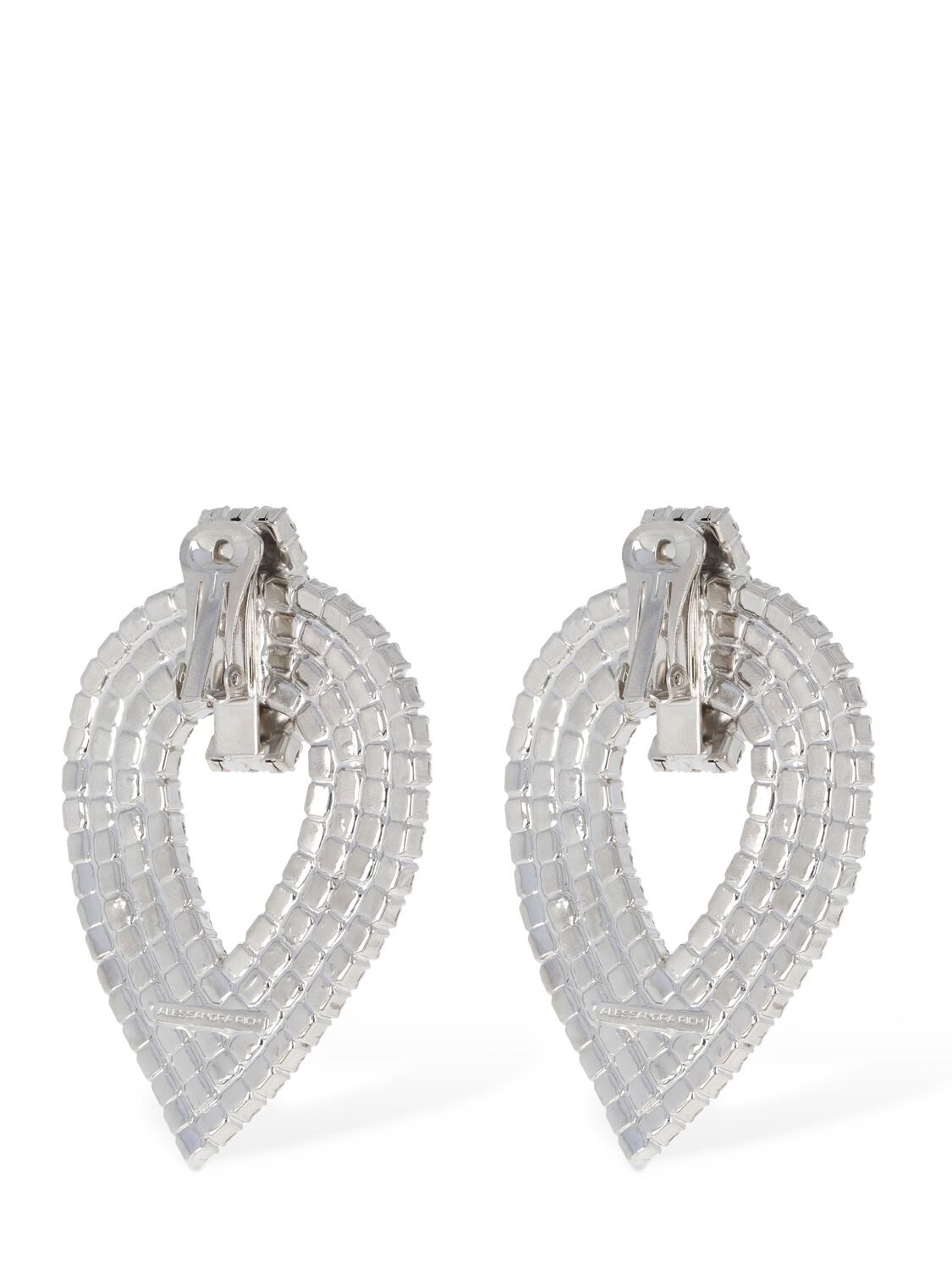 Shop Alessandra Rich Crystal Drop Earrings In Silver